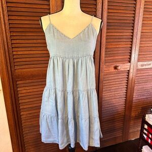 NWT 1250C TENCEL™ Denim Tiered Sleeveless Dress – Medium